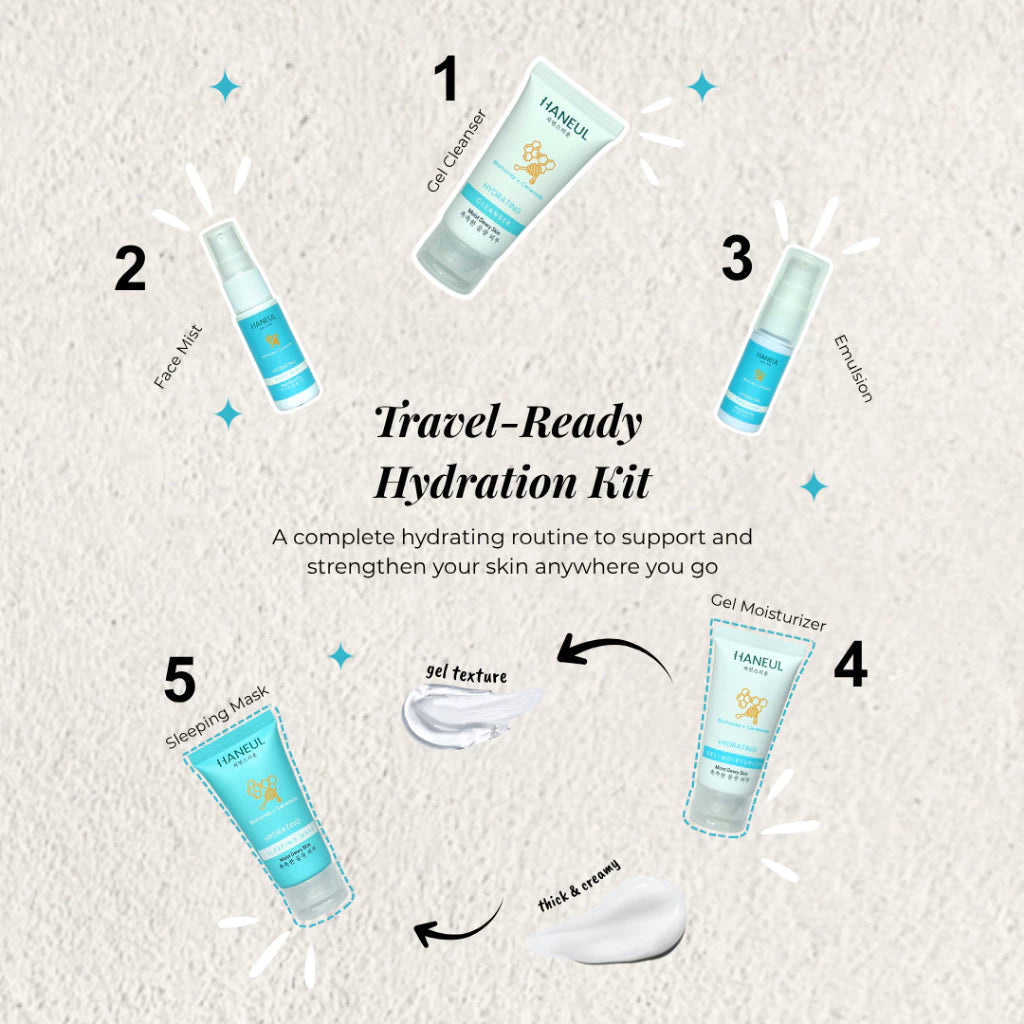 HANEUL Hydrating Dewy Travel Kit - 2pcs (15ml Face Mist + 10ml Moisturizer)