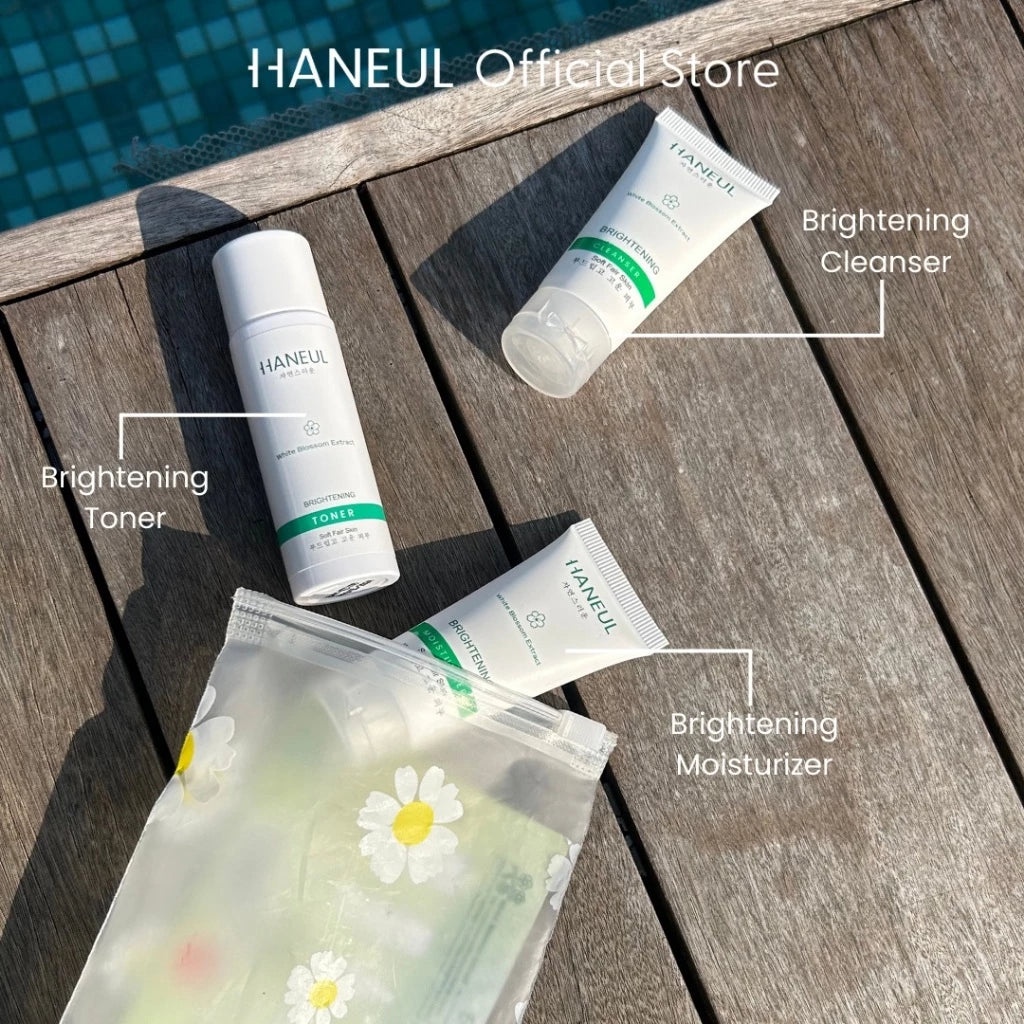 HANEUL Brightening Travel Kit 3pcs (20ml Cleanser + 15ml Toner + 20ml Moisturizer)