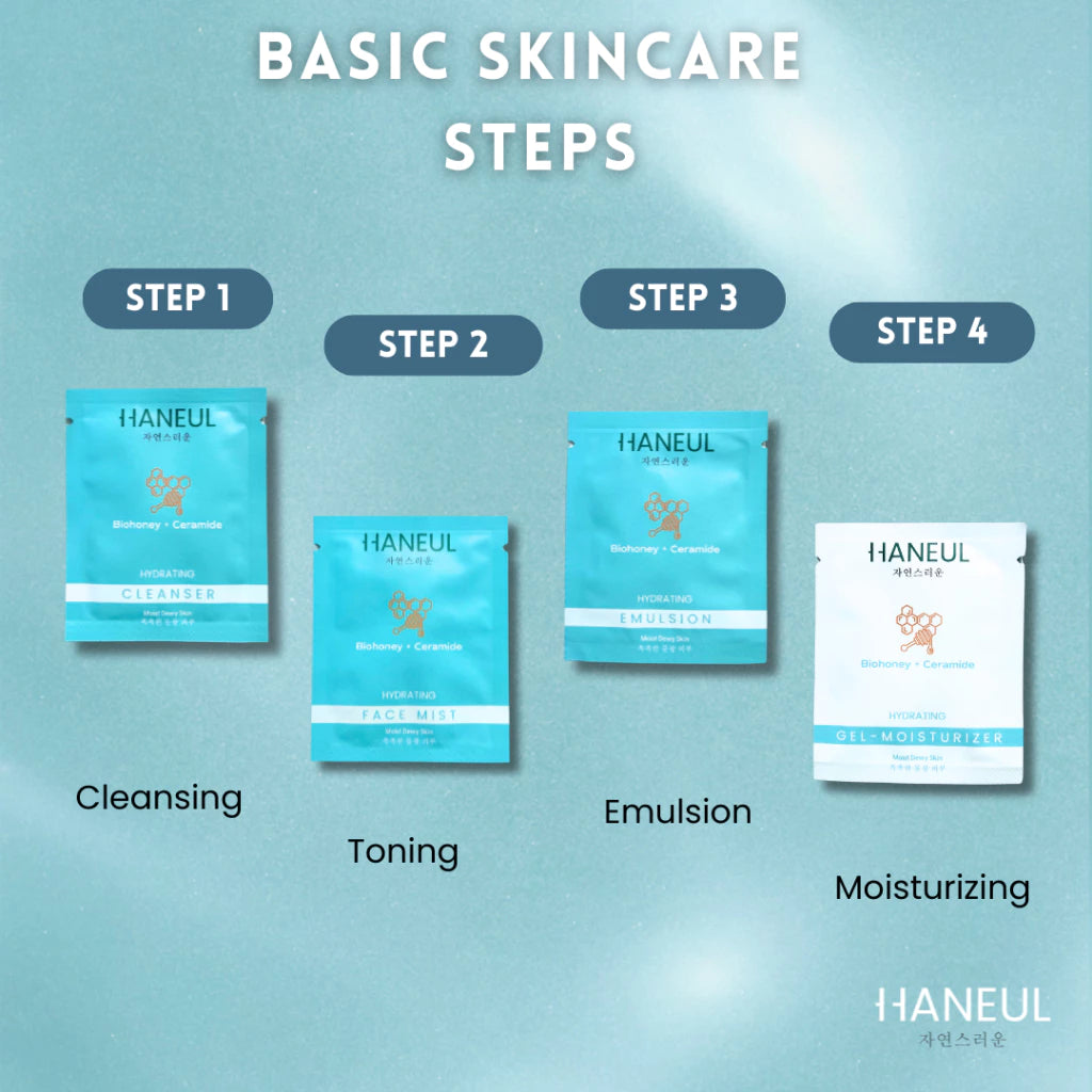 HANEUL Hydrating Sachet (5ml Cleanser + 5ml Face Mist + 3ml Emulsion + 3ml Moisturiser + 3ml Sleeping Mask)