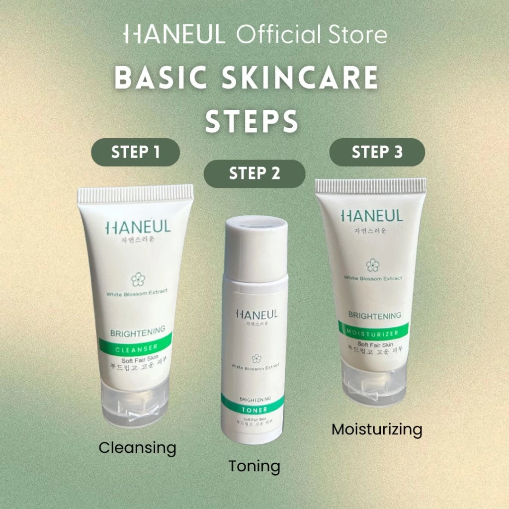 HANEUL Brightening Travel Kit 3pcs (20ml Cleanser + 15ml Toner + 20ml Moisturizer)