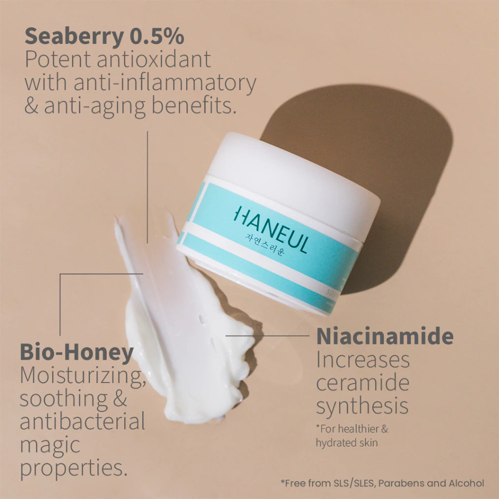 HANEUL Hydrating Sleeping Mask with Bio-Honey and Ceramides for Maximum Hydration (40g) Pelembab Muka