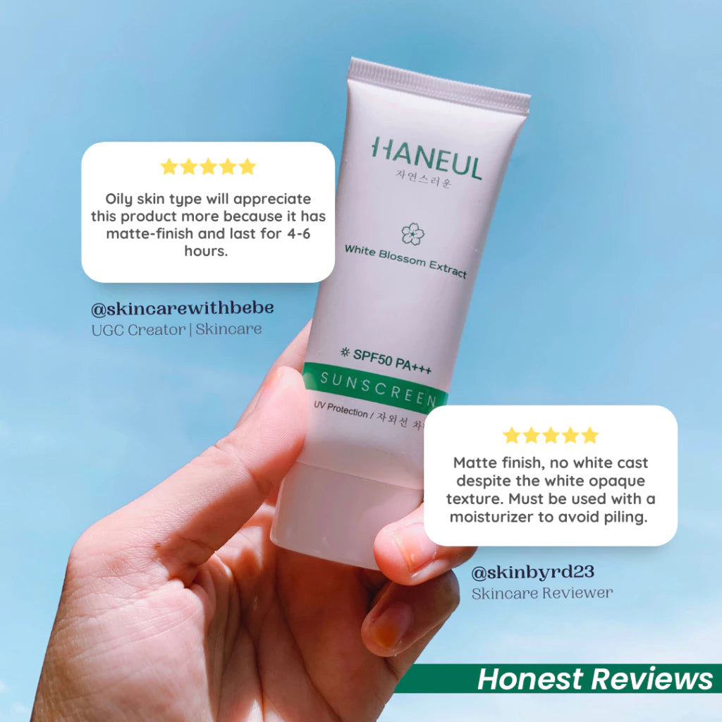 HANEUL Brightening Sunscreen SPF50 PA+++ with White Blossom Extract & Niacinamide, Betaine [30g] Pelindung Matahari