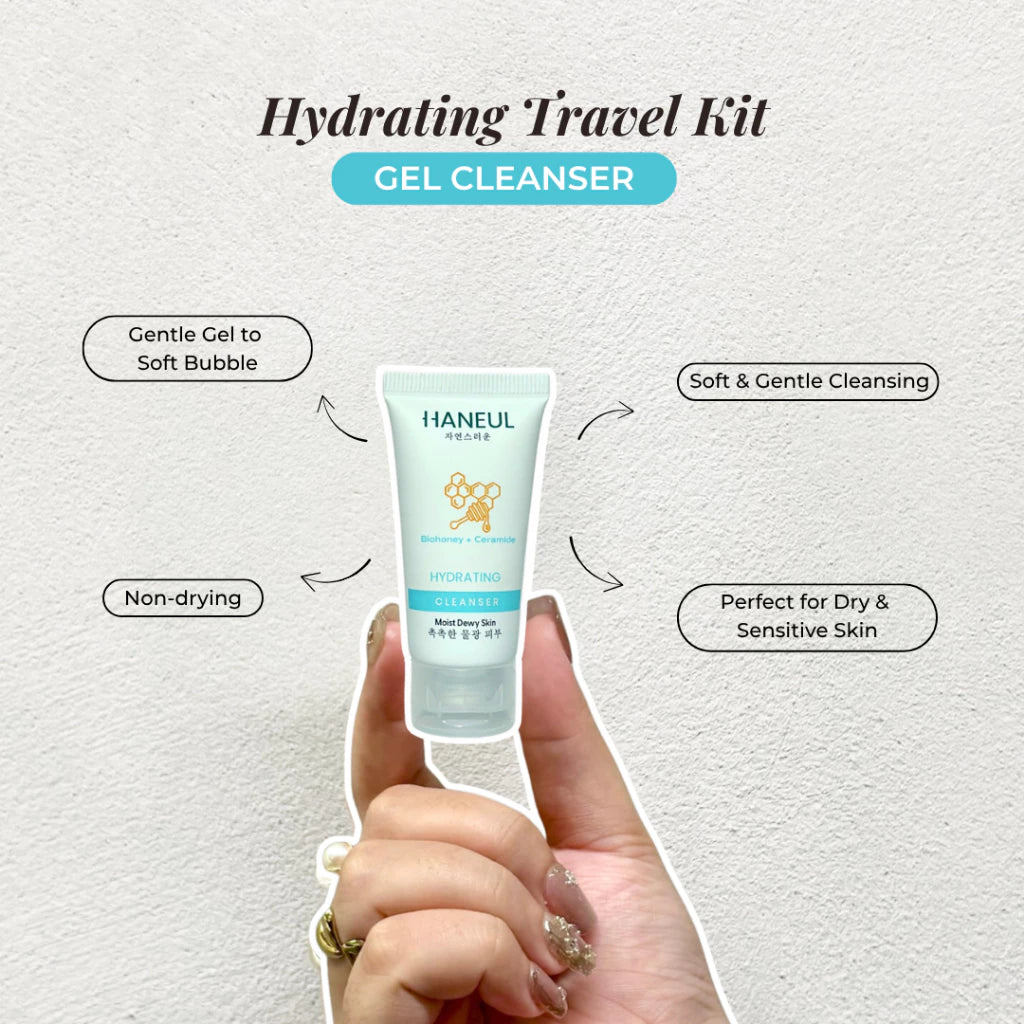 HANEUL Hydrating Travel Kit - 5pcs (15ml Cleanser + Face Mist + Emulsion + 10ml Moisturizer + 10ml Sleeping Mask)