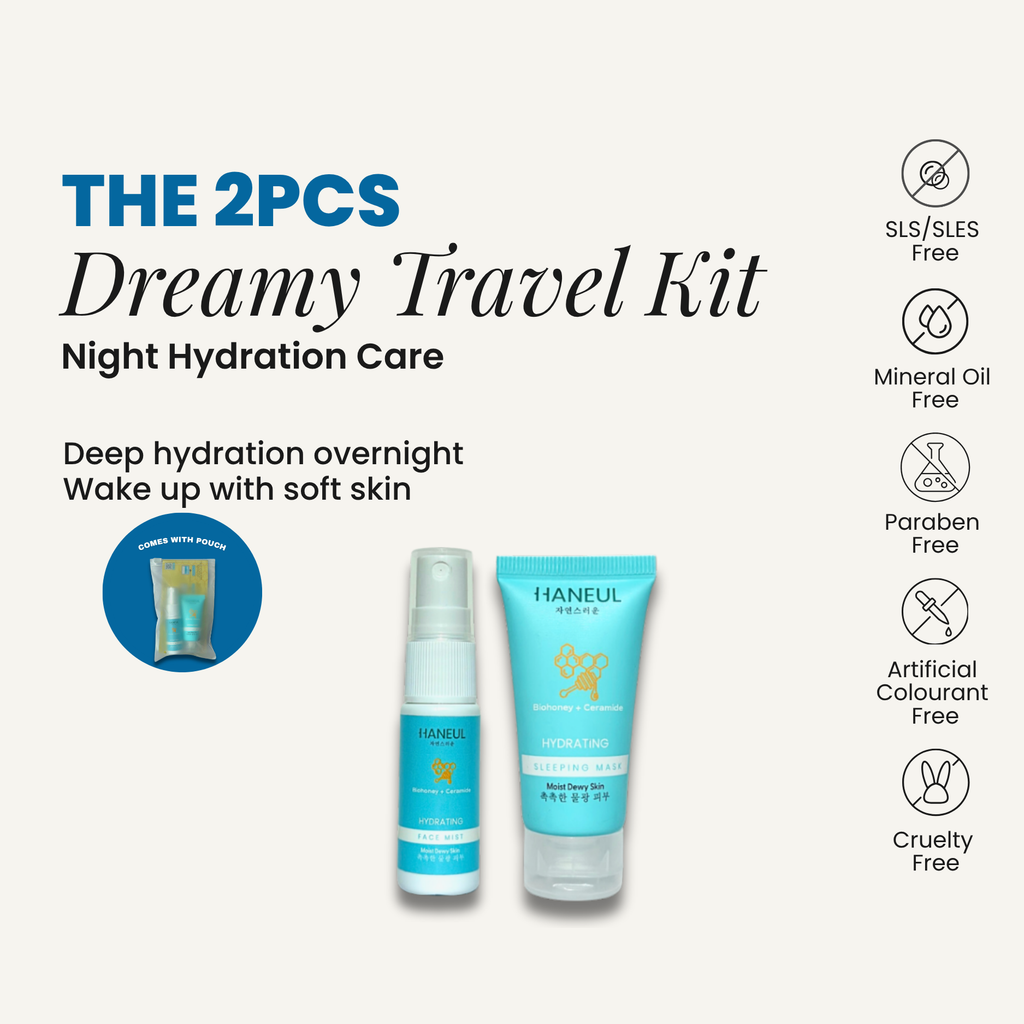 HANEUL Hydrating Dreamy Travel Kit - 2pcs (15ml Face Mist + 10ml Sleeping Mask)