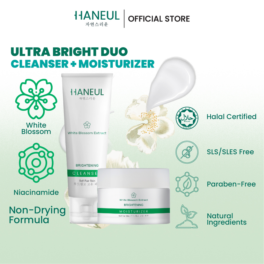 HANEUL Ultra Bright Combo (Brightening Cleanser 100g + Brightening Moisturizer 50g)