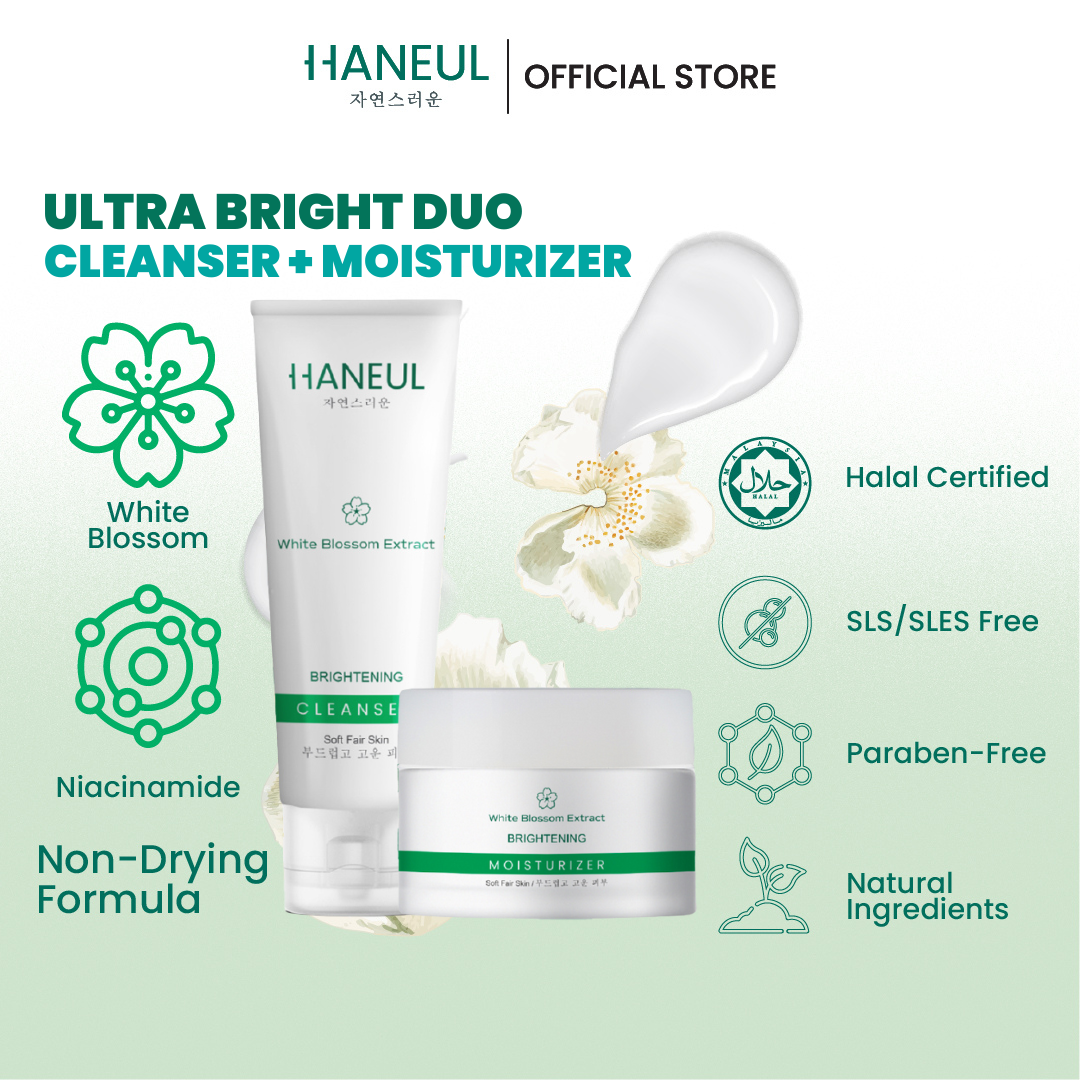 HANEUL Ultra Bright Combo (Brightening Cleanser 100g + Brightening Moisturizer 50g)