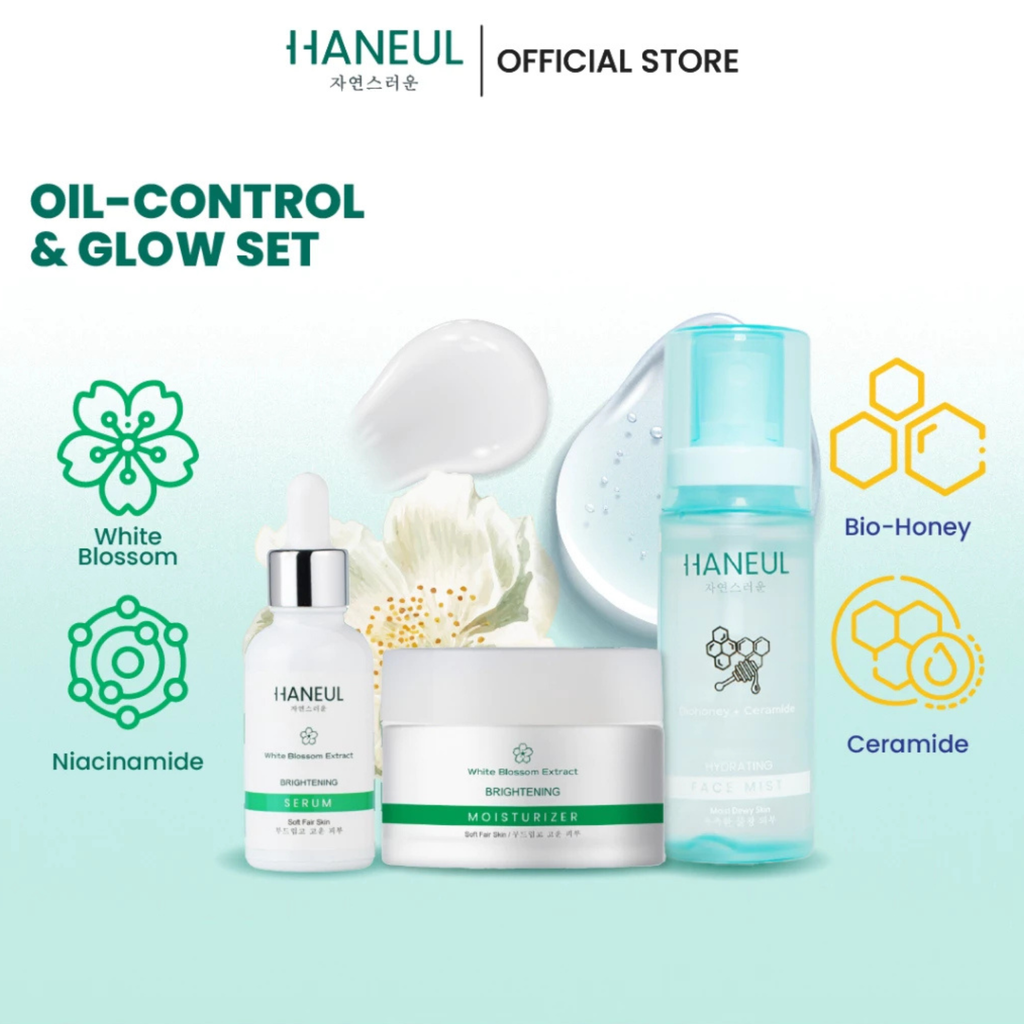 HANEUL Oil-Control & Glow Combo - Clarifies Skin, Calm Oiliness & Protect