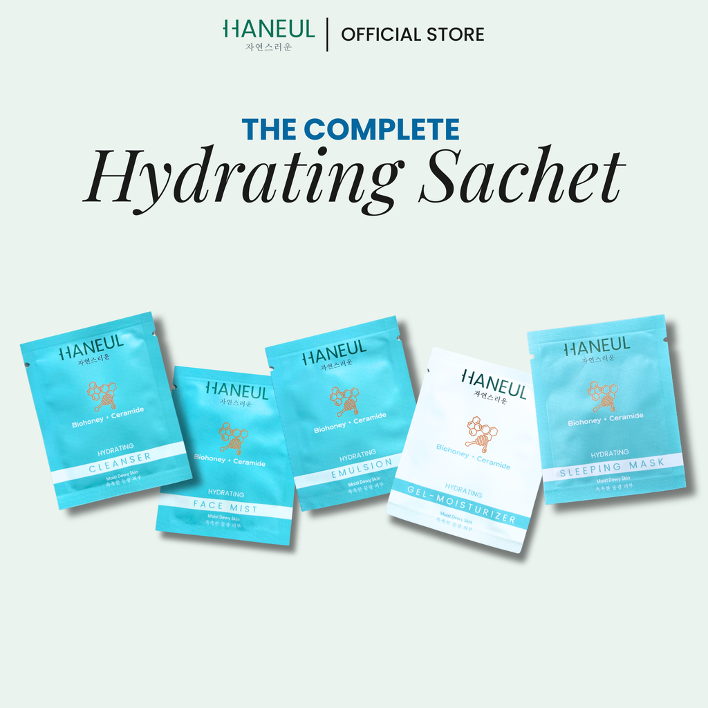 HANEUL Hydrating Sachet (5ml Cleanser + 5ml Face Mist + 3ml Emulsion + 3ml Moisturiser + 3ml Sleeping Mask)