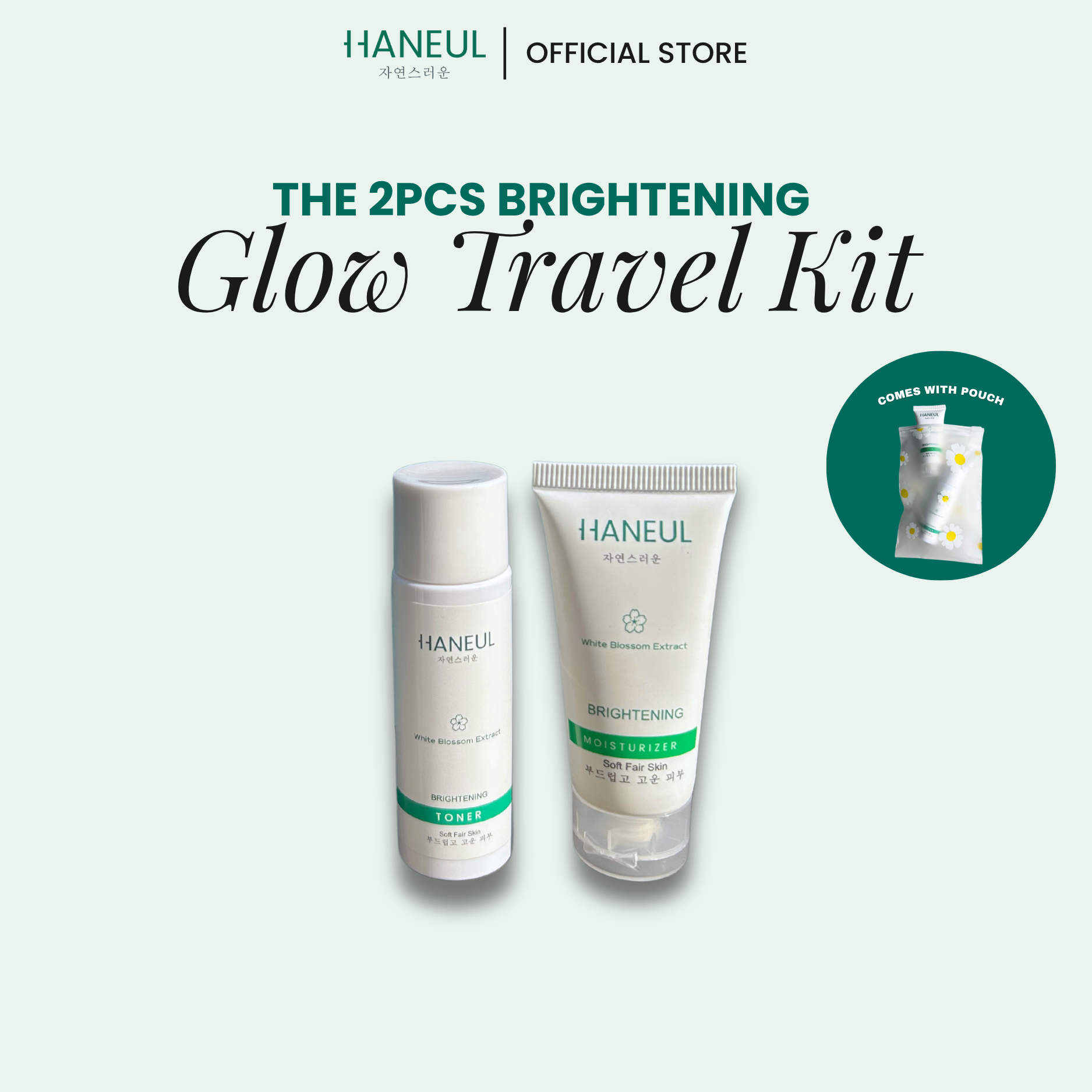 HANEUL Glow Travel Kit 2pcs (15ml Toner + 20ml Moisturiser)