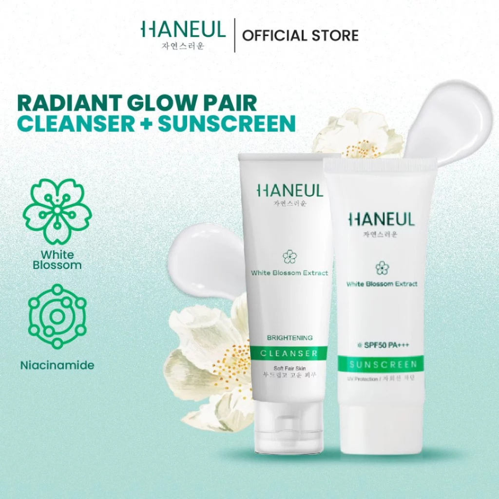 HANEUL Radiant Glow Combo (Brightening Cleanser 100g + Brightening Sunscreen 30g)